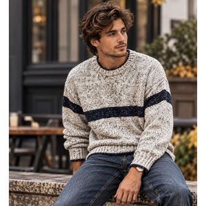 Vintage 90s 100% Cotton Tony Lambert Chunky Knit Sweater Made In USA Size Medium
